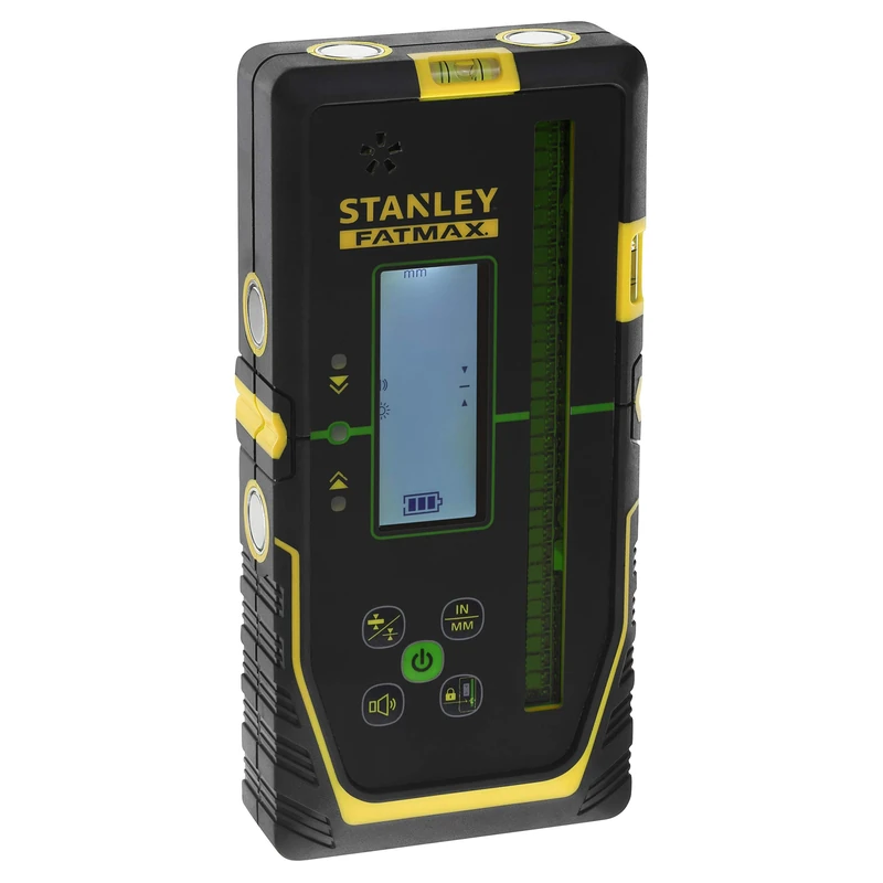 Stanley FatMax Rotary Laser Receiver for Green Laser, Large Working Range: Diameter 600 m, Radius 300 m, 2 Accuracy Levels, Extra Large Receiver Window, Black/Yellow