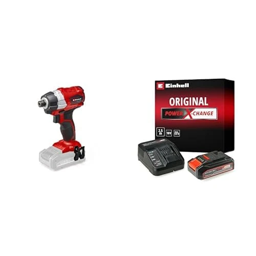 Einhell Power X-Change 180Nm Cordless Impact Driver With Battery And Charger - Brushless Motor, 18V, 2900 RPM, 1/4" Hex Bit Mount, LED Light - TP-CI 18 Li Impact Drill + 2.5Ah Starter Kit