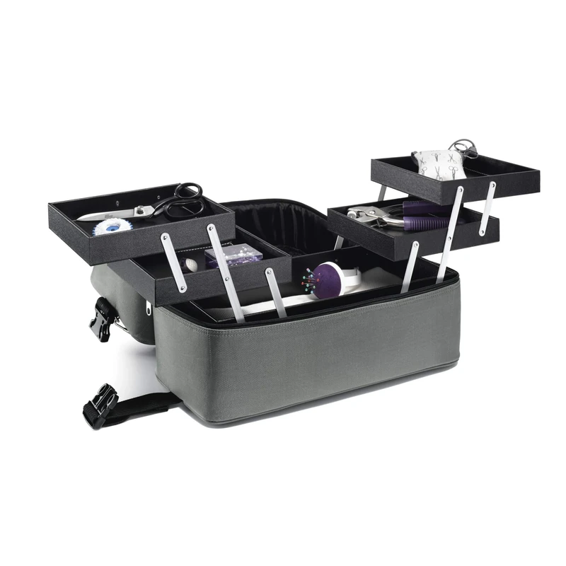 Prym Sewing Box, Polyamide, Grey, 44,5 x 23 x 21,5 cm