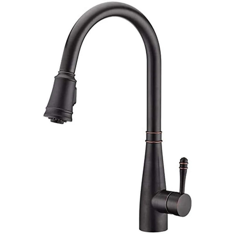 Ibergrif, Kitchen Tap with with Pull Out Spray, Single Lever Sink Mixer