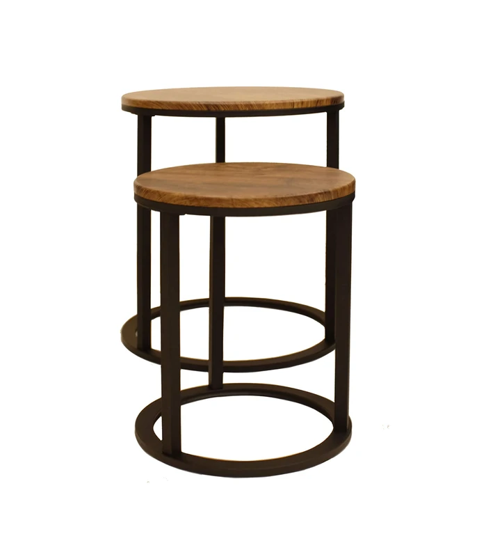 ASPECT Paloma Set of 2 Round Nesting Table,Vintage/Black