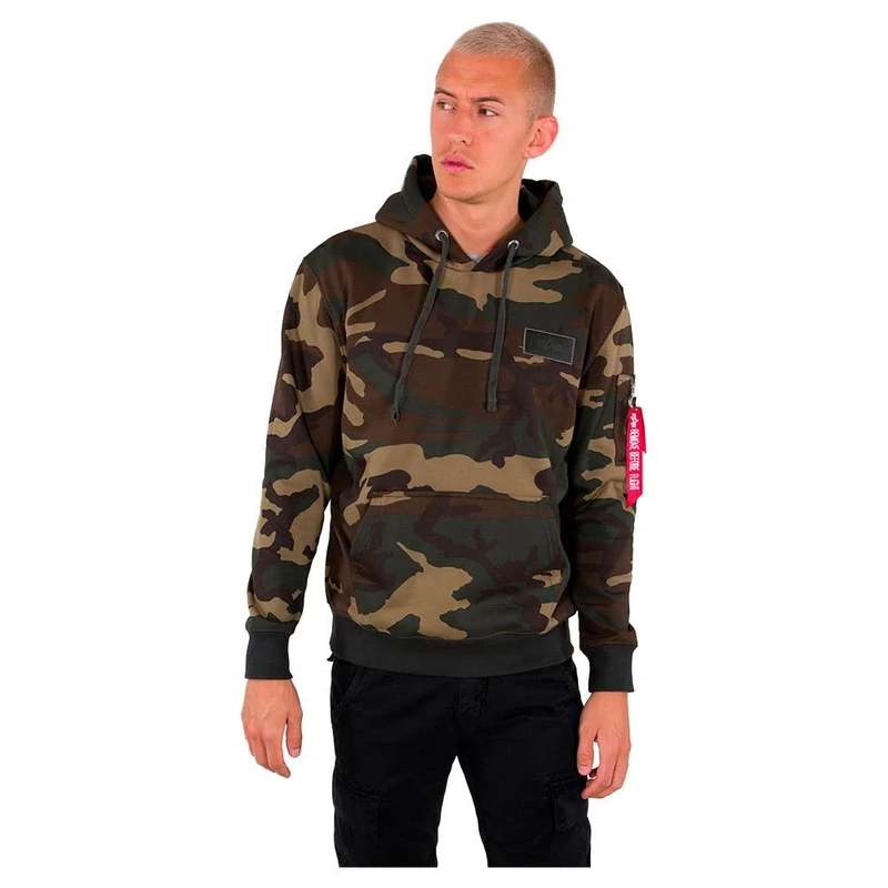 Alpha Industries Back Print Hoody Camo Hooded Sweat for Men Wdl 65