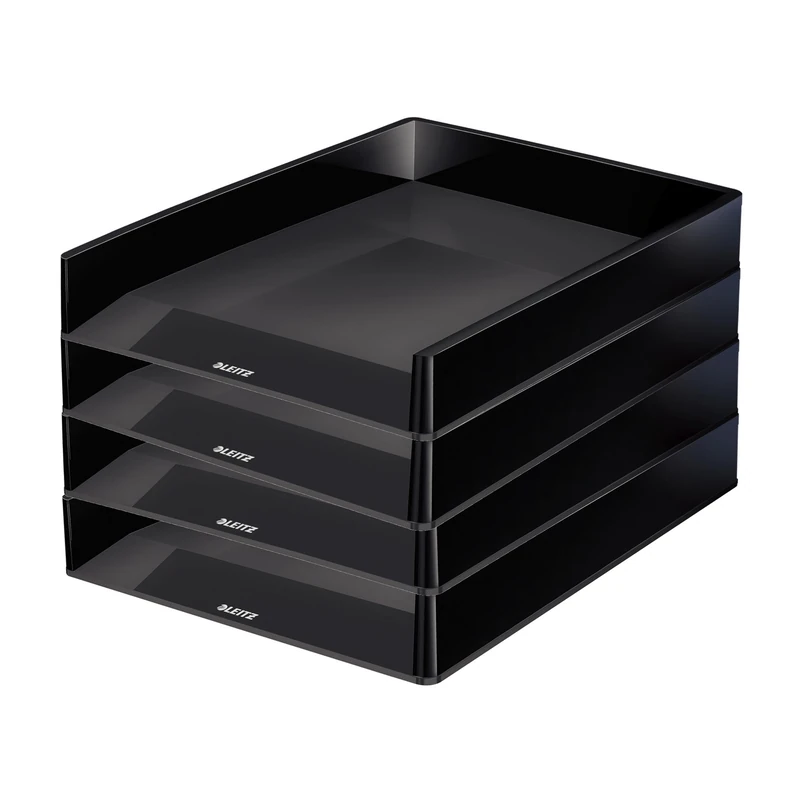 Leitz Duo Colour 53610095 Letter Tray Set of 4 Black