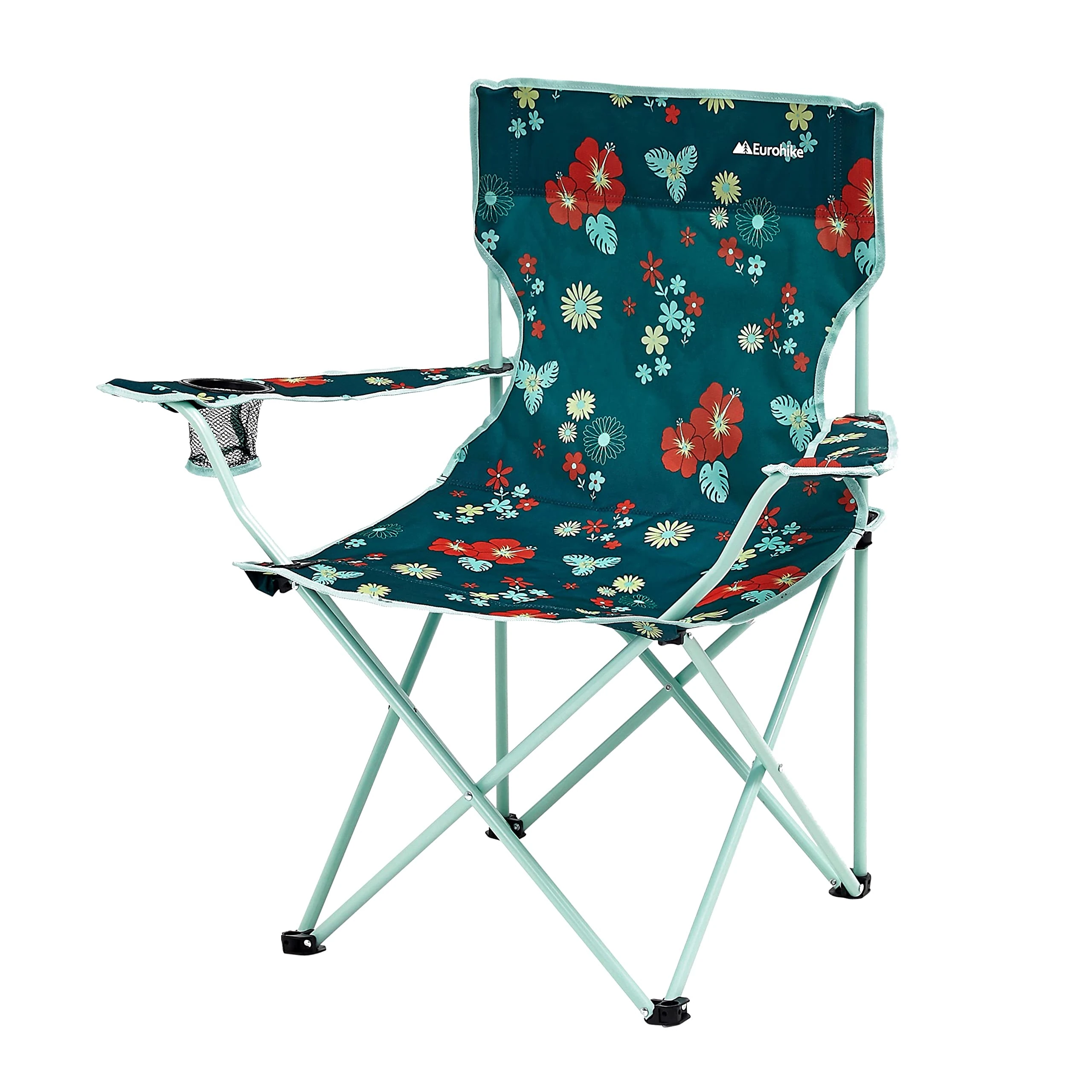 Eurohike Peak Folding Chair with Drinks Holder & Arm Rests for Adults & Kids, Lightweight, Portable, Compact, Ideal for Camping, Festivals, Picnics, Beach & Outdoor Events (Multi-Colour)