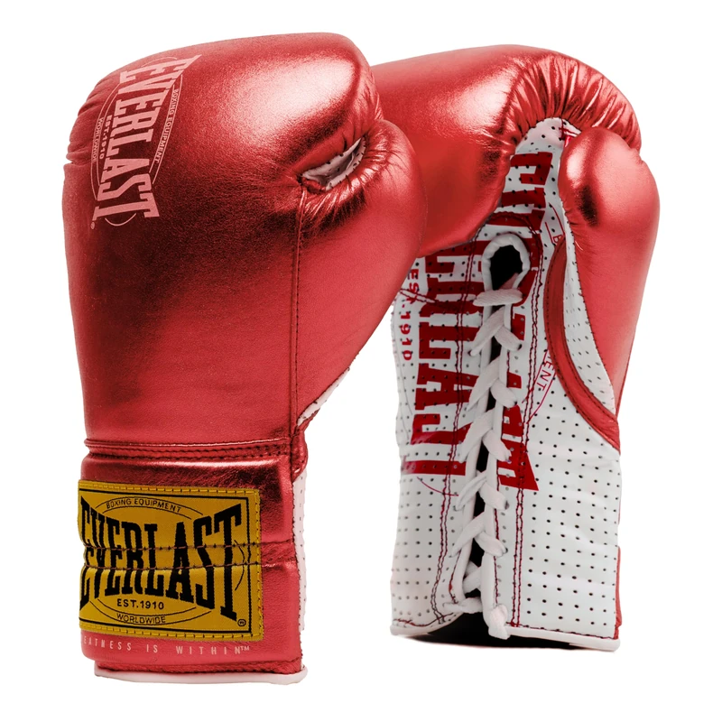 Everlast 1910 Fight 10oz Boxing Gloves (Red), Muay Thai, Men, Women