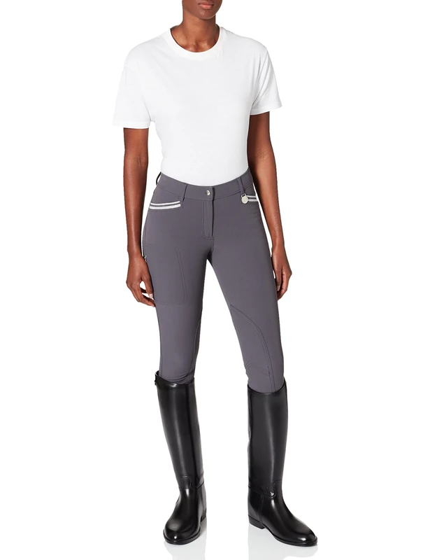 Hkm Women's Mondiale EVA Flap Trouser, Black/Grey, 14