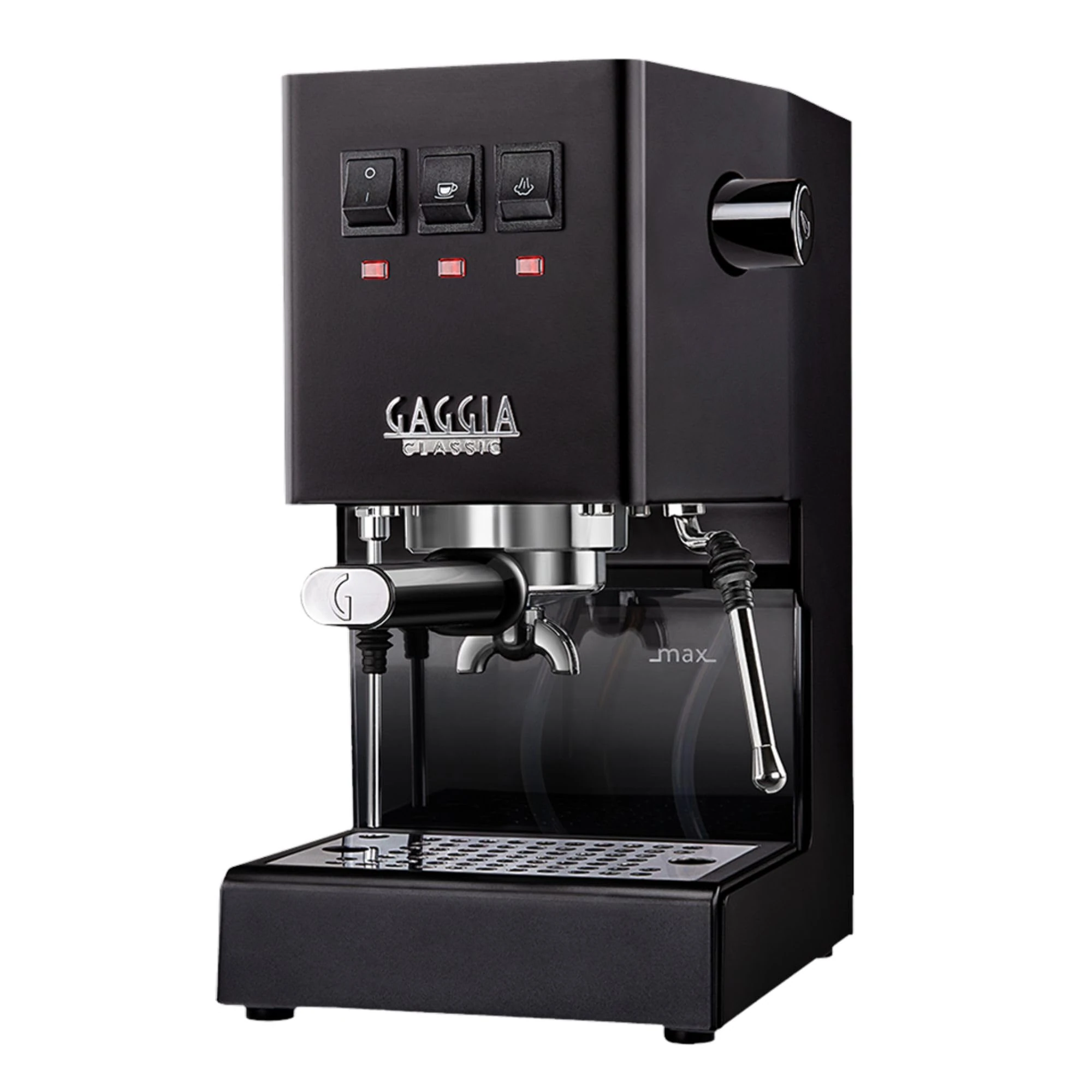 Gaggia Classic E24 Evo Pro Manual Espresso Coffee Machine Maker with Brass Boiler & Solenoid Valve - Thunder Black
