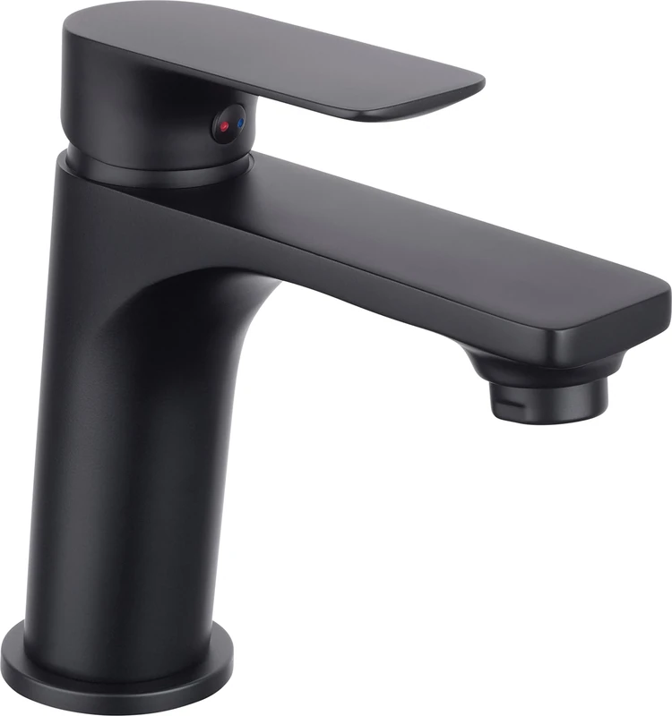 Cornat Noir NERS1 Single-Lever Washbasin Mixer Tap Black Edition Matte Brass Body Effortless Shaft Attachment with Pressure Drain Valve for Bathroom/Sink Fitting, 450 mm