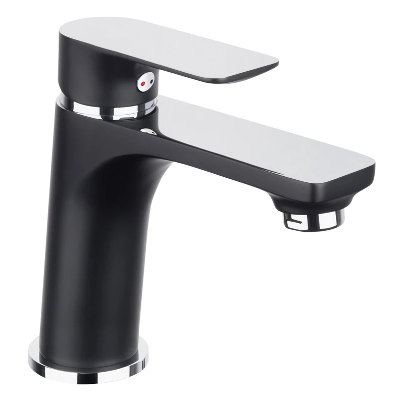 Cornat NERSC1 Noir Single Lever Mixer Tap Black Edition Matt Black Brass Body Effortless Shaft Attachment with Drain Valve/Tap for Bathroom
