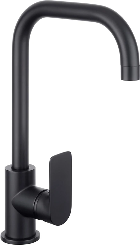 Cornat Noir NERS5 Single-Lever Sink Robust Die-Cast Body Pivoting Spout/High-Pressure Fitting/Kitchen Tap/Black