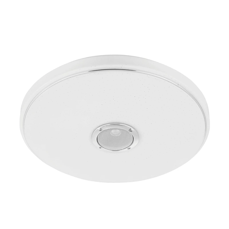 EGLO Milazzo Ceiling Light, Bathroom Lamp, Crystal Effect LED Ceiling Light with Remote Control, Bluetooth Speaker, Colour Temperature and RGB Colour Changing, Night Light, Dimmable, White, IP44,