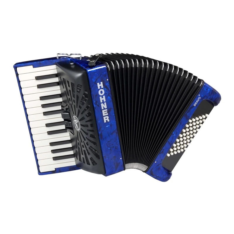 HOHNER PIANO ACCORDONS BRAVO II 48 BLUE A16542 SILENTKEY chromatic piano accordion
