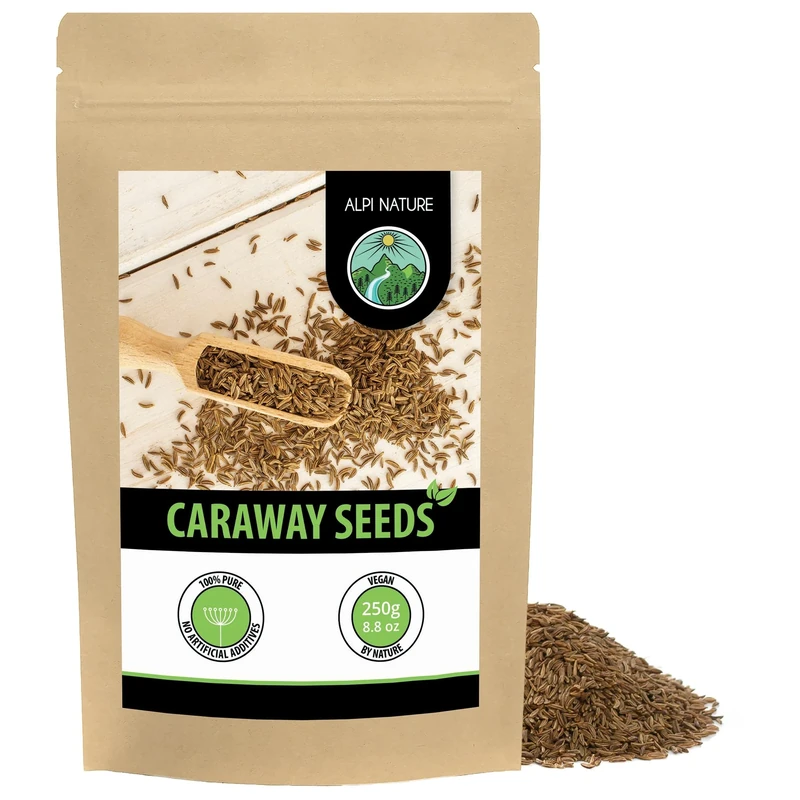 Alpi Nature Caraway Seeds 250g 8.8 oz, Whole Caraway Seeds for Cooking and Baking