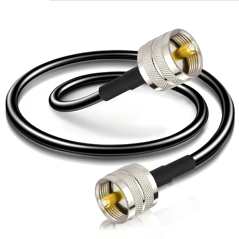 Bingfu CB Radio Extension Cable UHF PL259 Male to Male RG58 Coax Jumper Cable 1m 3 feet for CB VHF UHF Ham Radio Amateur Mobile Aerial Antenna Power SWR Meter Linear Amplifier Dummy Load