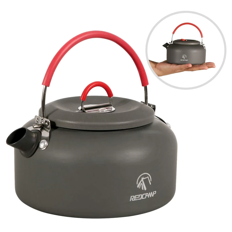 REDCAMP 0.8L Small Camping Kettle, Folding Fishing Kettle with Carrying Bag, Compact Lightweight Tea Kettle for Outdoor Backpacking