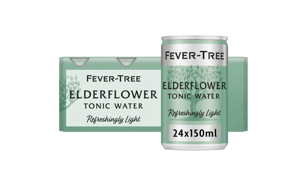 Fever-Tree Refreshingly Light Elderflower Tonic Water 8 x 150ml (Pack of 3, Total 24 Cans)
