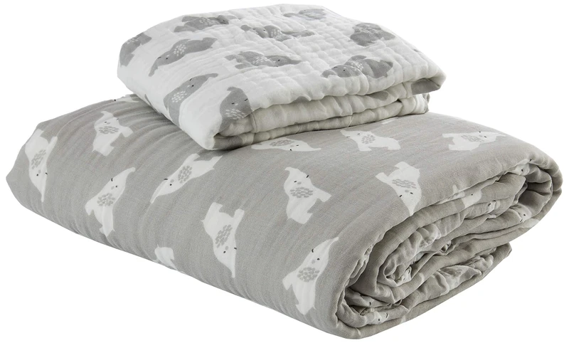 Noukies M&M20 Organic Duvet Cover 100 x 140 cm Light Grey