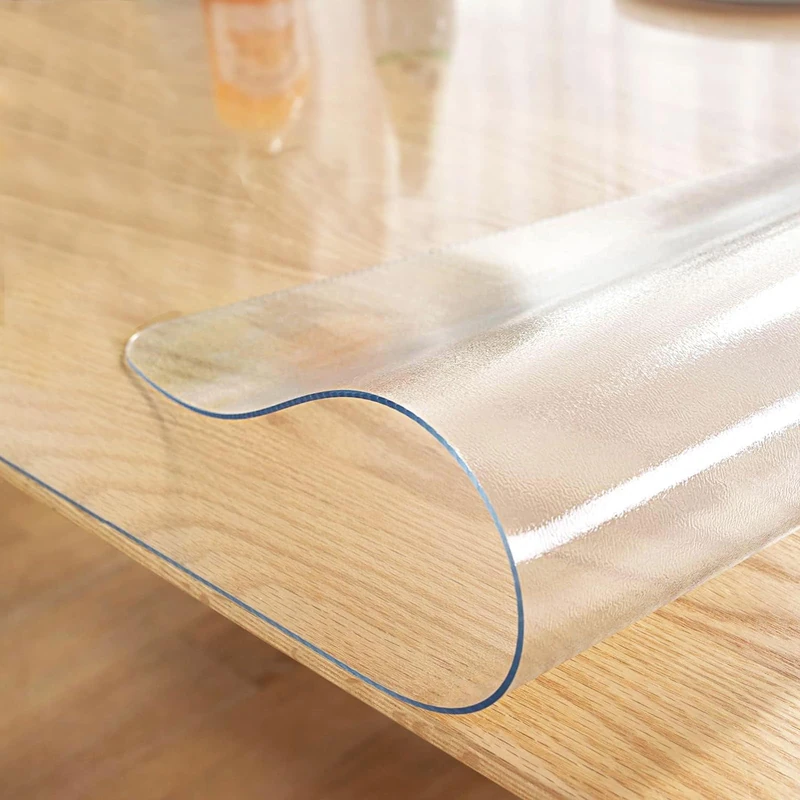 LovePads Frosted Table Cover Protector 38 x 96 Inch, 1.5mm Thick Plastic Table Cover, Table Protector for Dining Room Table, Waterproof Vinyl Tablecloth Table Pad Mat for Kitchen, Writing Desk