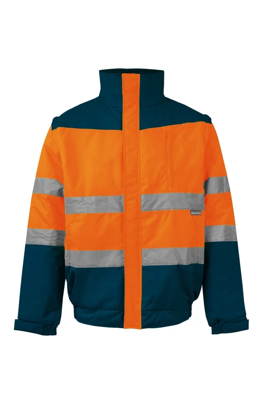 Velilla 161; Two-color Padded Jacket; Navy Blue and Fluor Orange; Size 5XL