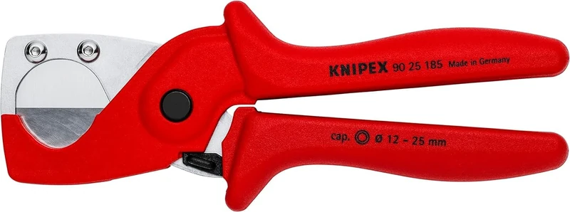 KNIPEX 90 25 185 SB Pipe Cutter for Plastic Composite Pipes Tough fibreglass Reinforced Plastic Handles 185 mm