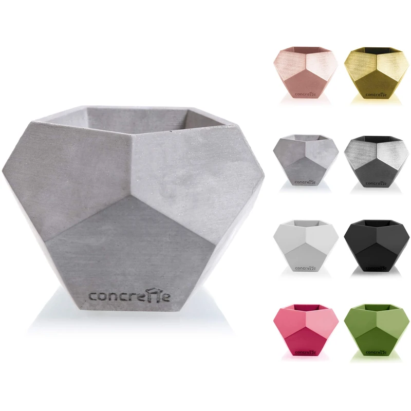 CONCRETTE Concrete Flower Pot - Square Geometric Planter