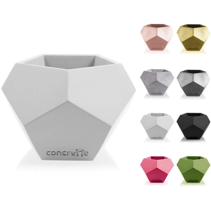 CONCRETTE Flower Pot Cement Planter Made of Concrete Square Geometric Diameter 9 cm/Diameter 12 cm | 17 Colours