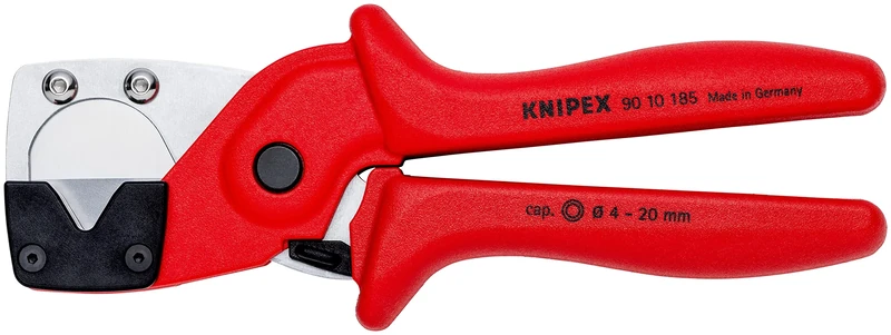 KNIPEX Pipe Cutter for Multilayer and Pneumatic Hoses Self-Service Card Glass Fibre Reinforced Plastic Handles 185 mm, 90 10 185 SB