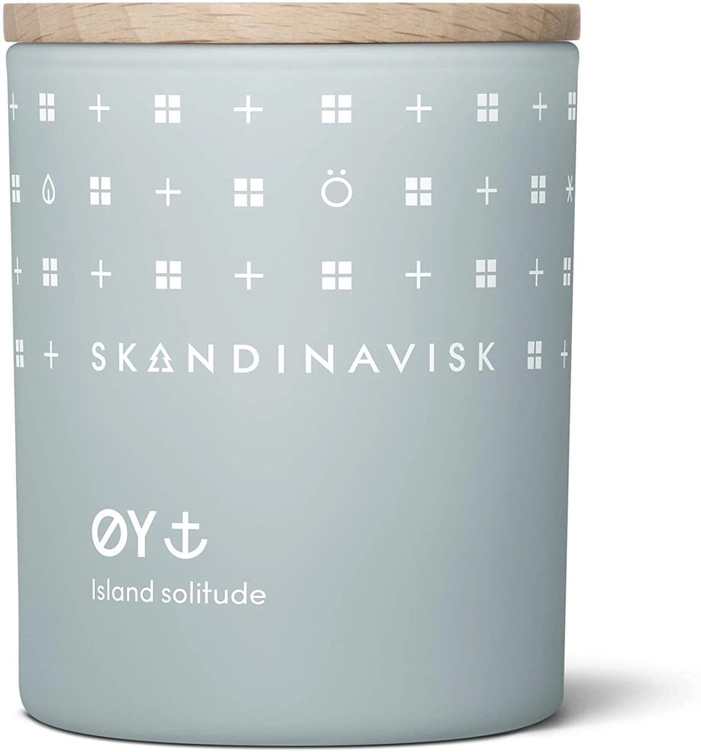 Skandinavisk ØY 'Island' Mini Scented Candle. Fragrance Notes: Crabapple and Dog Rose, Water Mosses and Green Leaves. 65 g.