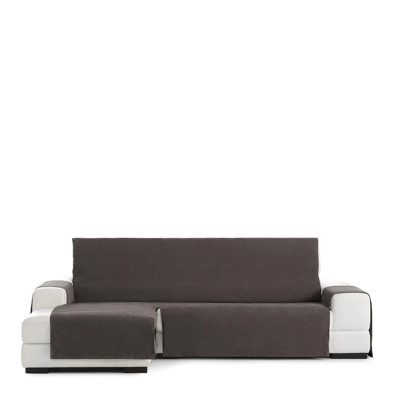 Eysa Rabat practica chaise longue cover 290cm., color 07/brown, left-frontal view