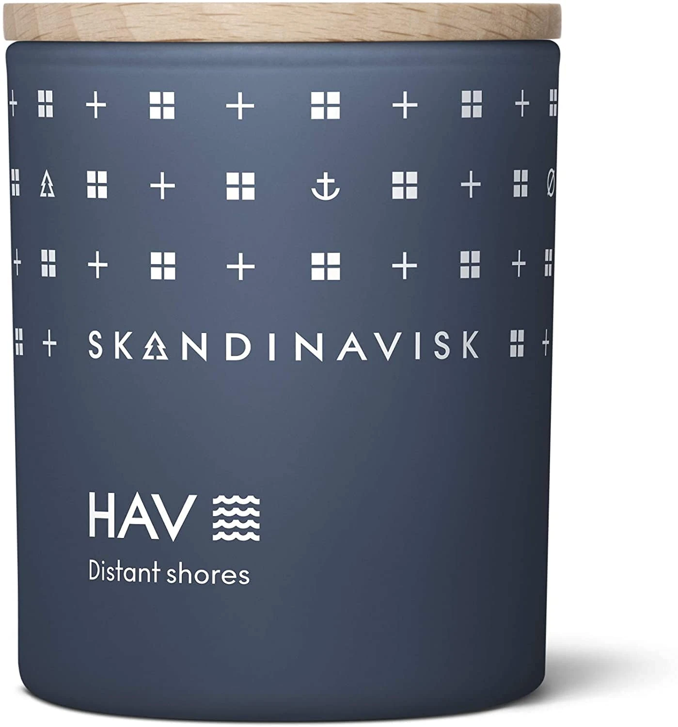 Skandinavisk HAV 'Sea' Mini Scented Candle. Fragrance Notes: Salt Spray and Sea Kelp, Hawthorn and Beach Rose. 65 g.