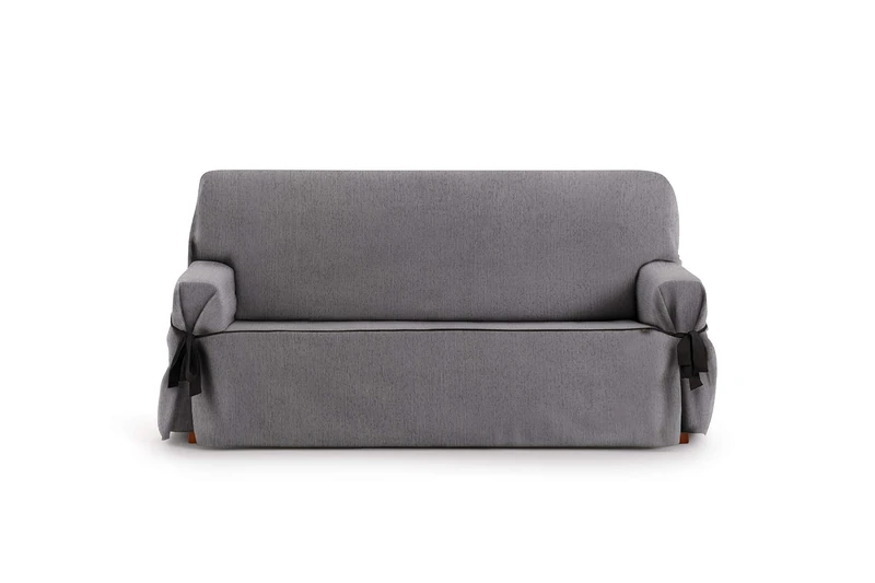 Eysa Rabat adjustable universal sofa cover with ties 3 seaters color 06/dark grey