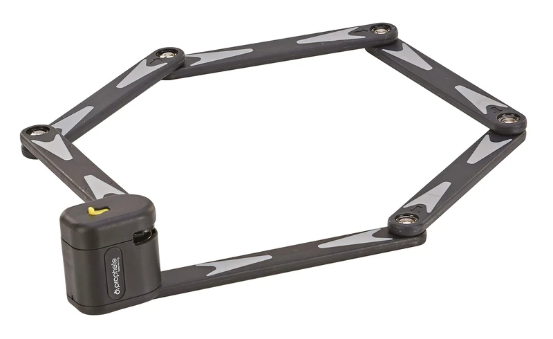 Prophete 224 Faltschloss 90 cm – Art Zertifiziert & gehärteter Stahl – INKL. Halter, 2 Laser-Cut, Staubschutzkappe – Kratzschutz, Beleuchteter Schlüssel – Schwarz/Grau Folding Lock, Black, one Size