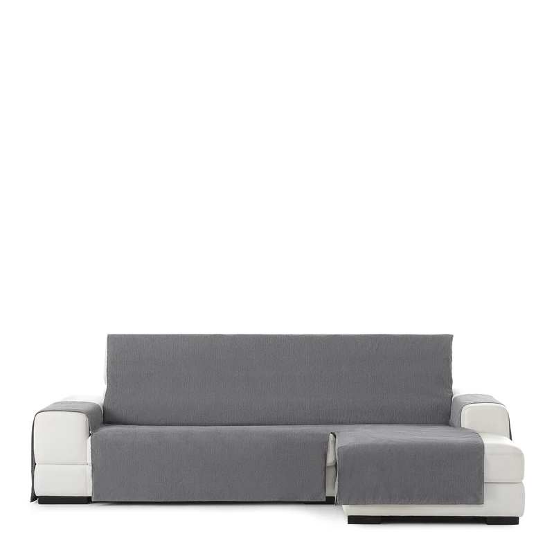 Eysa Rabat practica chaise longue cover 290cm., color 06/dark grey, right-frontal view