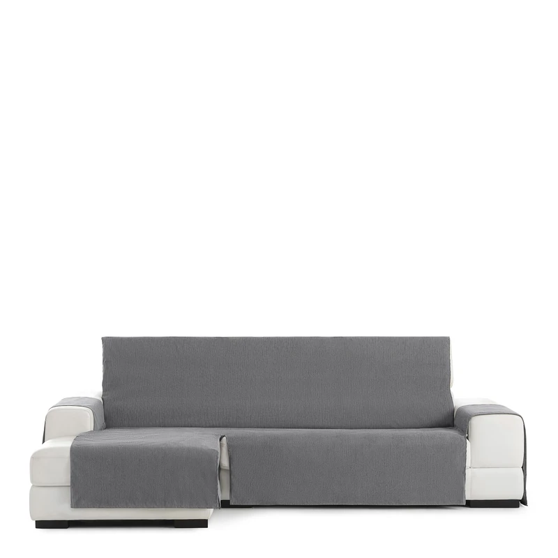 Eysa Rabat practica chaise longue cover 290cm., color 06/dark grey, left-frontal view