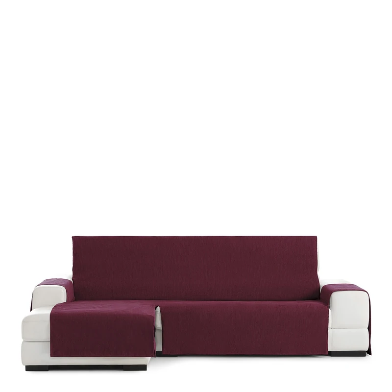 Eysa Rabat practica chaise longue cover 290cm., color 08/bordeaux, left-frontal view