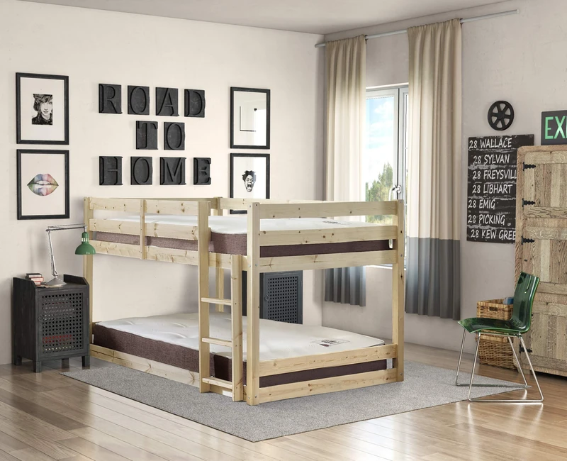 STRICTLY BEDS&BUNKS Stockton Low Twin Bunk Bed, 4ft 6 Double