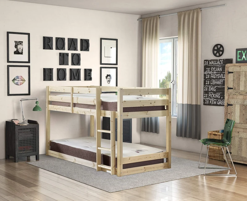 STRICTLY BEDS&BUNKS Low Twin Bunk Bed, 4ft Double