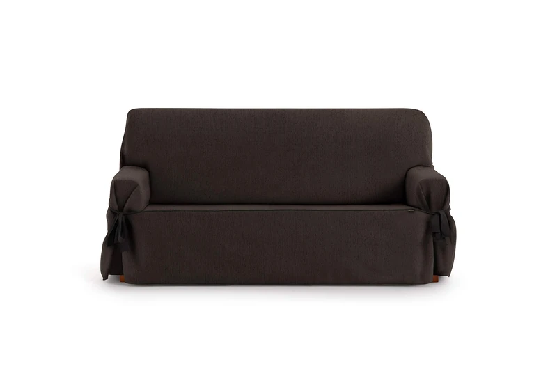 Eysa Rabat adjustable universal sofa cover with ties 3 seaters color 07/brown