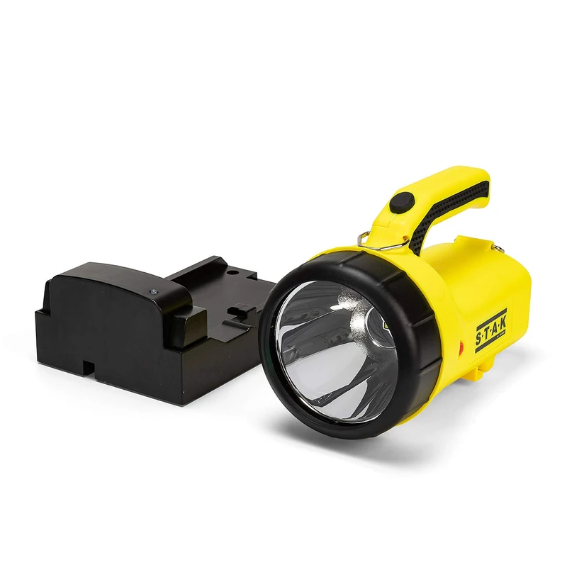 Stak Rechargeable Portable ATEX Headlight, 5W, 300lm. Wall Charging Base Included, 5 W, Yellow