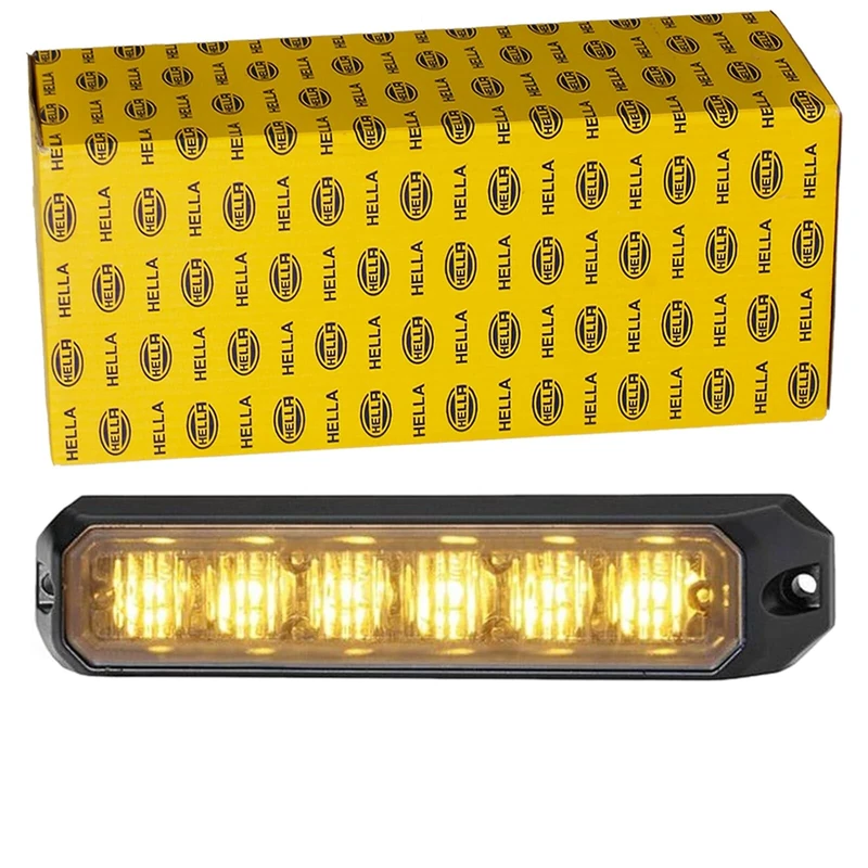 HELLA 2XD 012 160-051 LED-Strobe-type Beacon - BST - 12/24V - Yellow - Screw Connection/mounting - Cable: 150mm - Plug: DEUTSCH plug