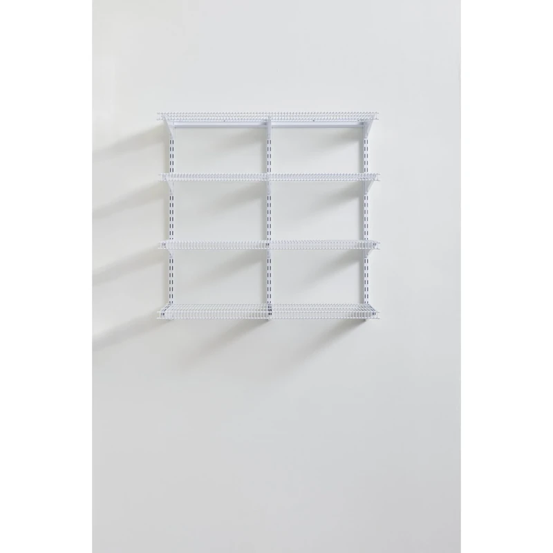Rubbermaid Pantry 36" Closet Storage Organization System Kit, Metal, White, 4 Shelf - Image 1