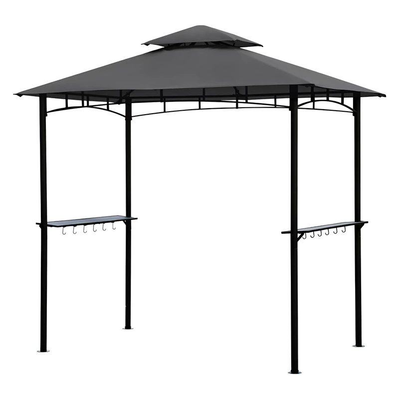 Sekey Barbecue Gazebo 2.45 x 1.50 m Waterproof Garden Gazebo Party Tent for Garden Parties Picnic BBQ UV Protection 50+ Grey