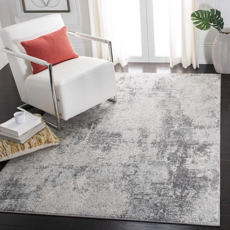 Safavieh Boho Rug for Living Room, Dining Room, Bedroom - Tulum Collection, Short Pile, in Ivory and Grey, 240 x 300 cm