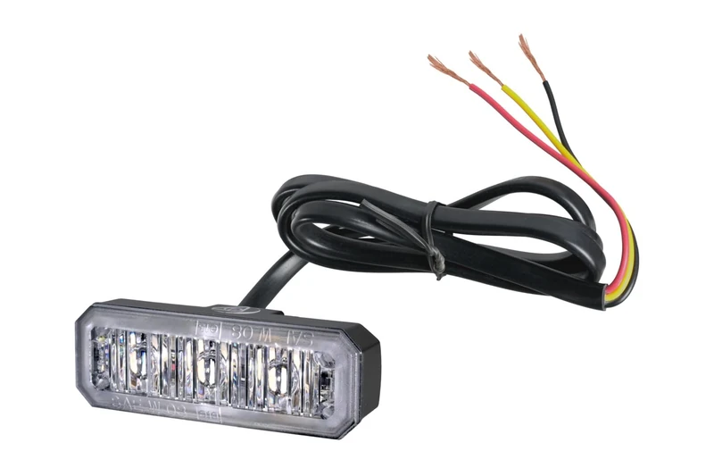 HELLA 2XD 014 561-901 LED-Strobe-type Beacon - BST - 12/24V - White - mounting/Screw Connection - Cable: 970mm - Plug: open cable ends