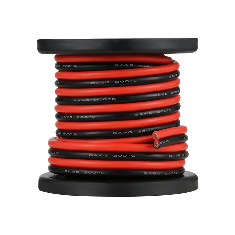 BNTECHGO 8 Gauge 2 Conductor Parallel Silicone Wire Red Black 20ft Cable