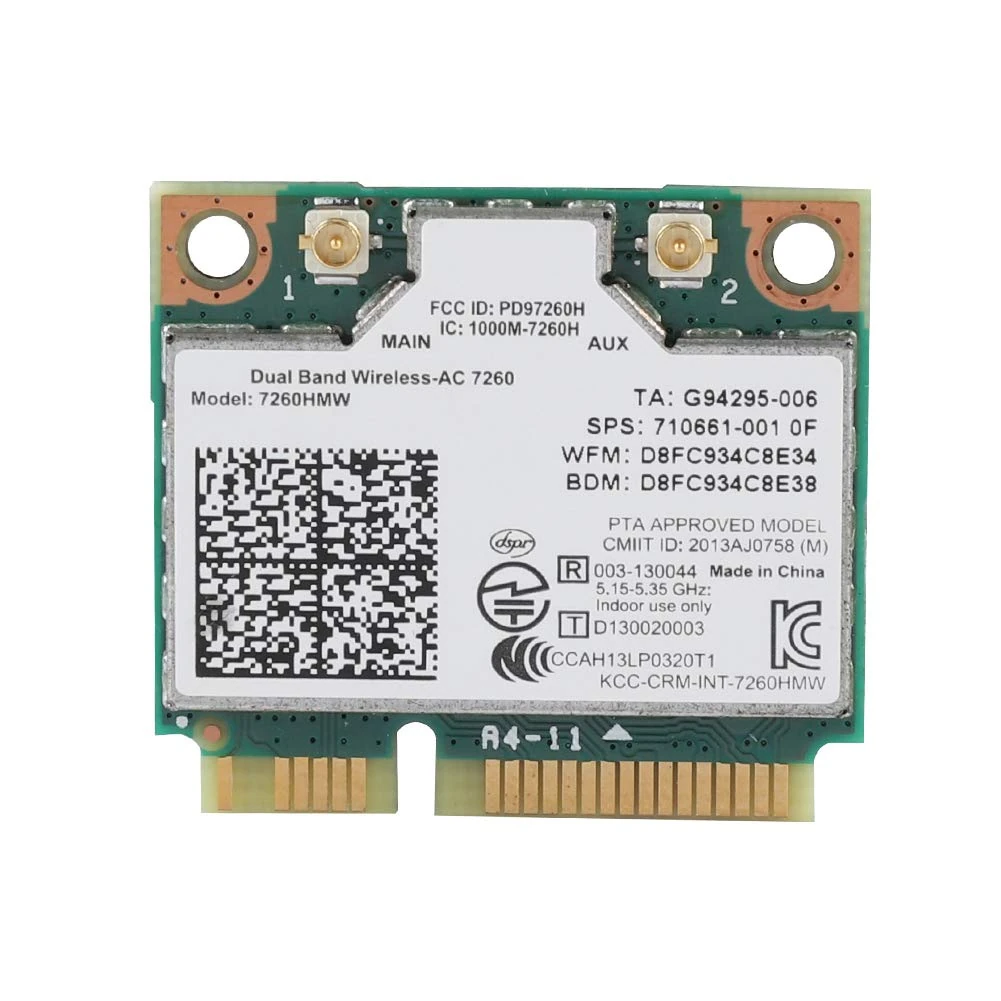 2.4G+5G Dual-Band Network Card, 7260AC Universal Wireless 867M Bluetooth 4.0 WiFi