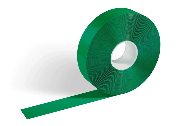 Durable DURALINE Floor Marking Tape - Self-Adhesive & Anti-Slip - 30 Metre Roll - Perfect for Marking Safety Hazards in Warehouses & Logistic Centres - Green
