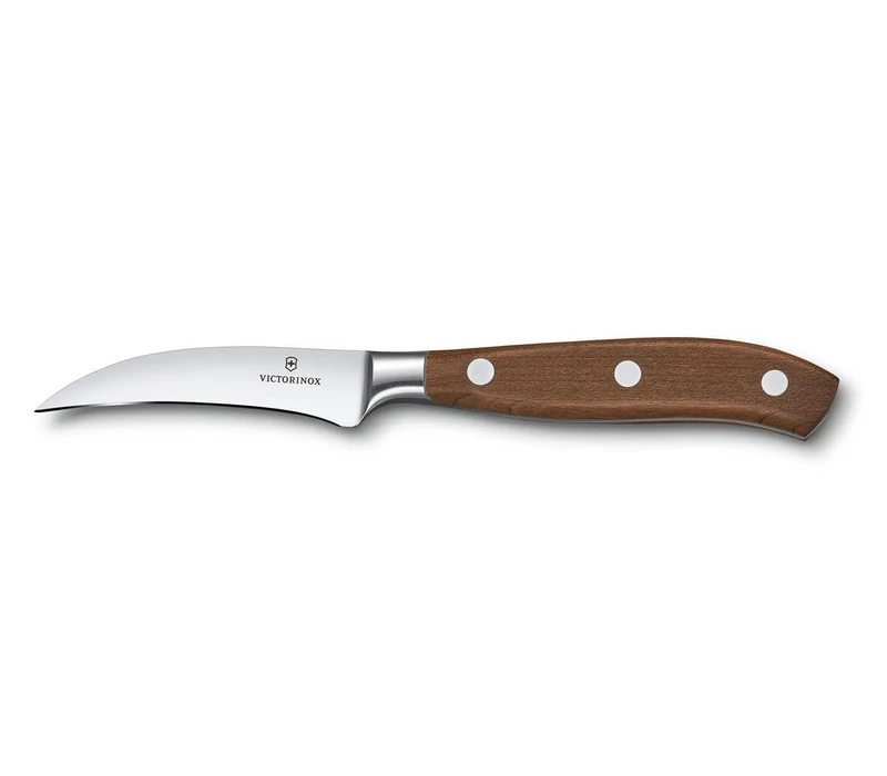Victorinox Grand Maître, Office Knife, Extra Sharp Blade, Straight Edge, 8 cm, Noble Wooden Handle, Stainless Steel, Brown