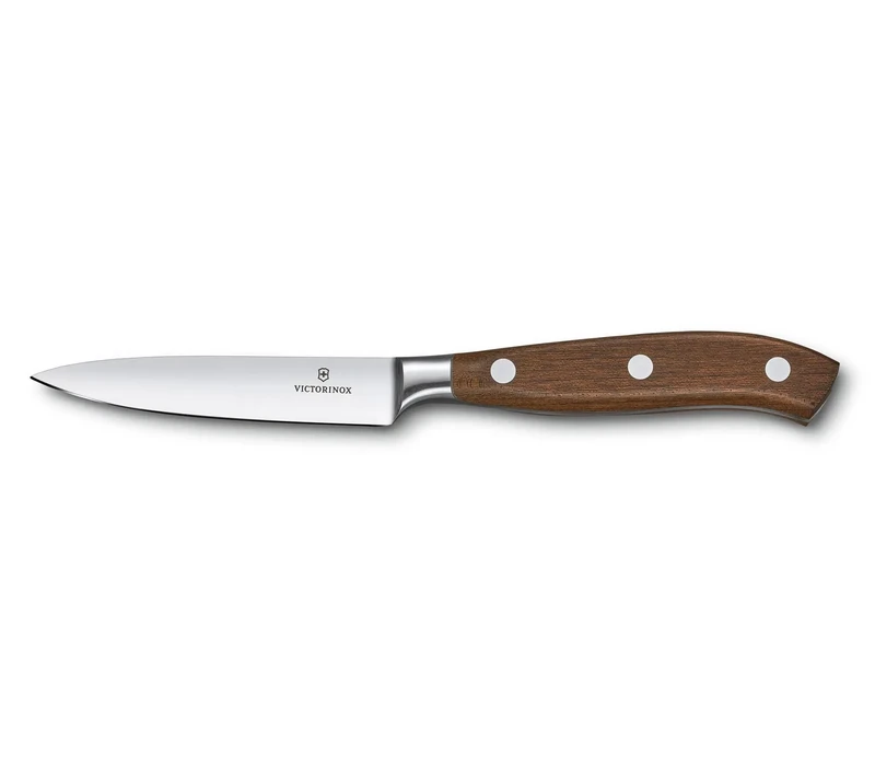 Victorinox Grand Maître, Office Knife, Extra Sharp Blade, Straight Edge, 10 cm, Noble Wooden Handle, Stainless Steel, Brown