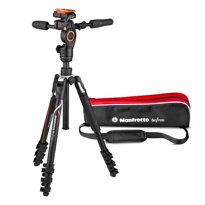 Manfrotto Befree 3-Way Live Advanced Camera Tripod for Sony's Alpha Cameras, Aluminium Travel MiniTripod, Lever Lock, with 3-Way Fluid Head, for Photo and Video, Vlogging Equipment, with Carry Bag